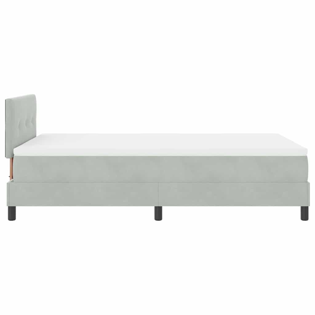 Boxspringbett mit Kopfteil Hellgrau 120 x 190 cm Samt