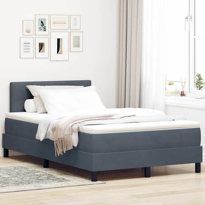 LED Boxspringbett mit Kopfteil Dunkelgrau 120 x 190 cm Samt