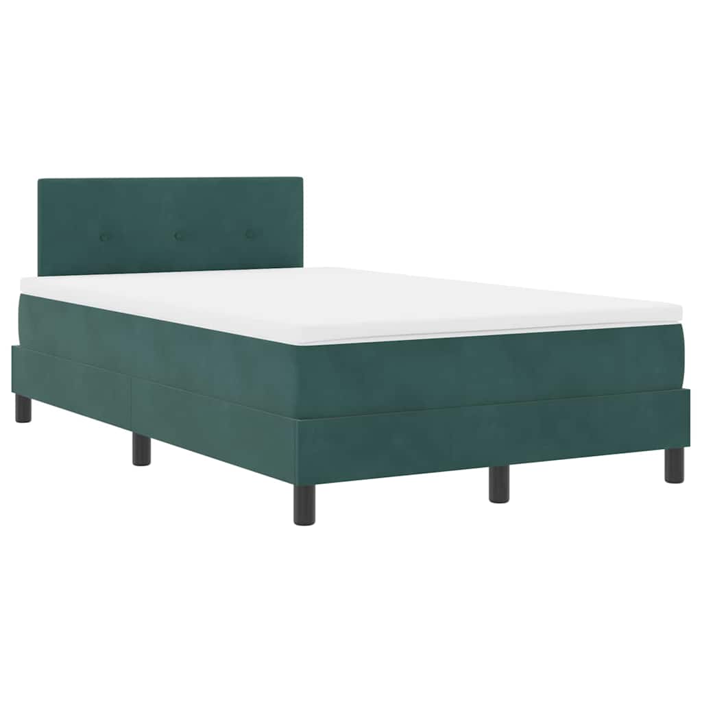 Boxspringbett mit Kopfteil Dunkelgrün 120 x 190 cm Samt