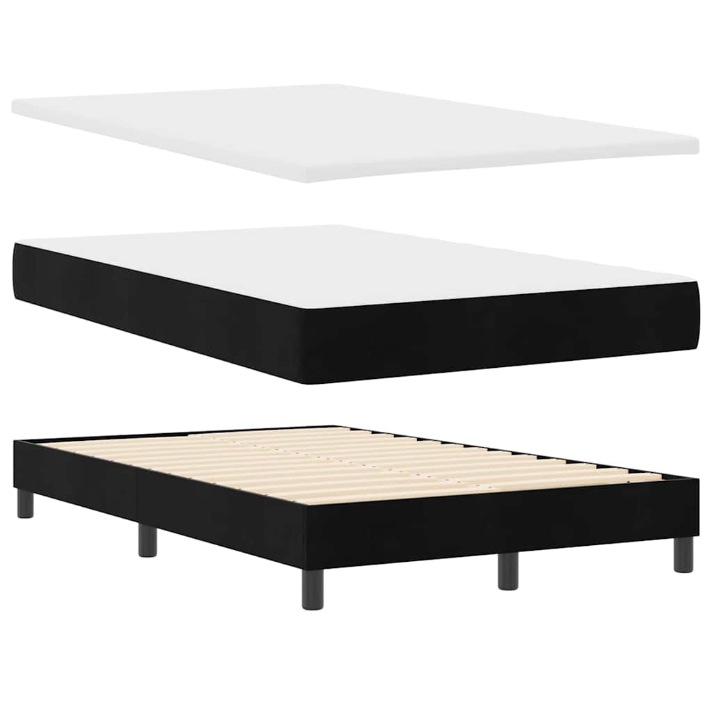 Boxspringbett mit Kopfteil Schwarz 120 x 200 cm Samt