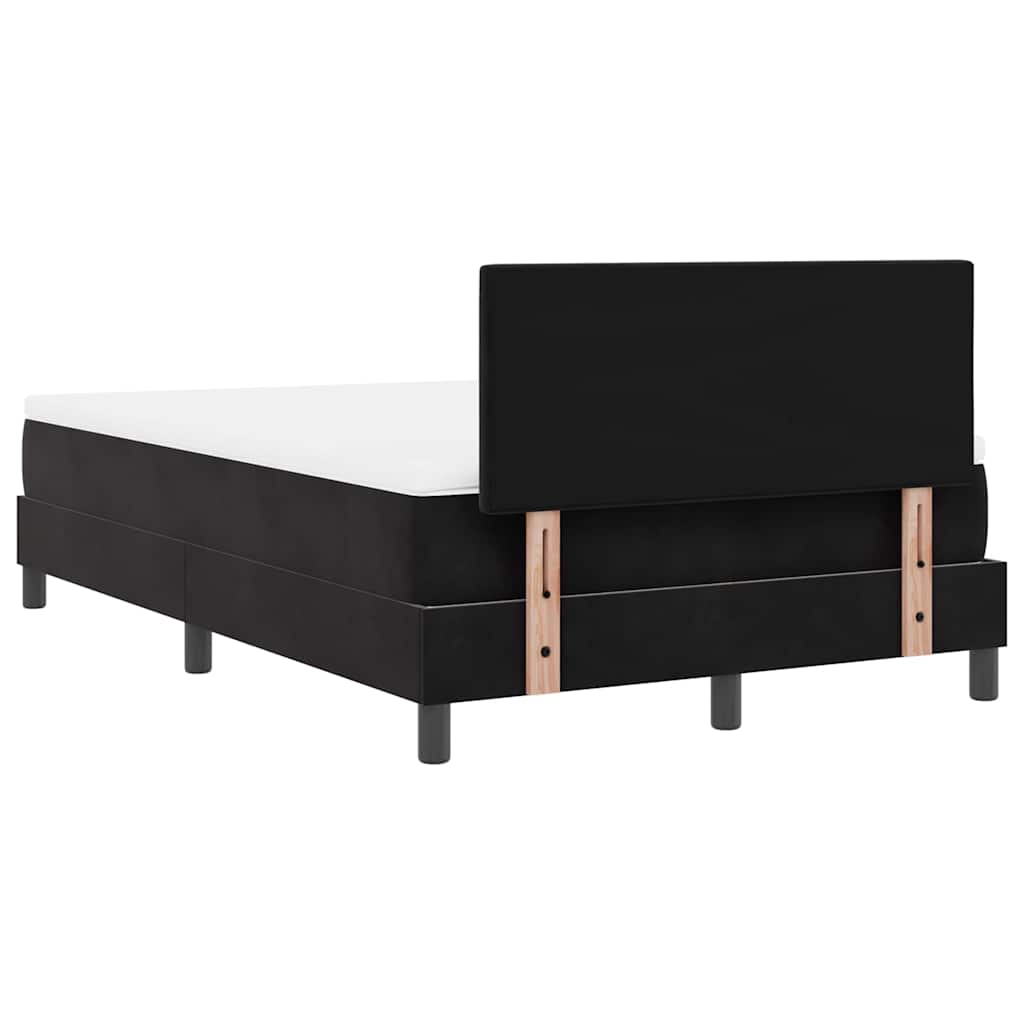 LED Boxspringbett mit Kissen Schwarz 120 x 200 cm Samt