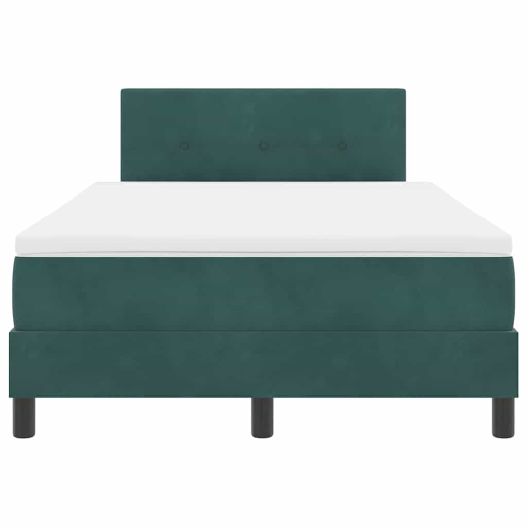 Boxspringbett mit Kopfteil Dunkelgrün 120 x 200 cm Samt