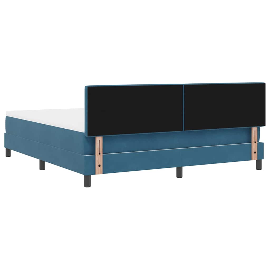 LED Boxspringbett mit Kopfteil Dunkelblau 180 x 200 cm Samt