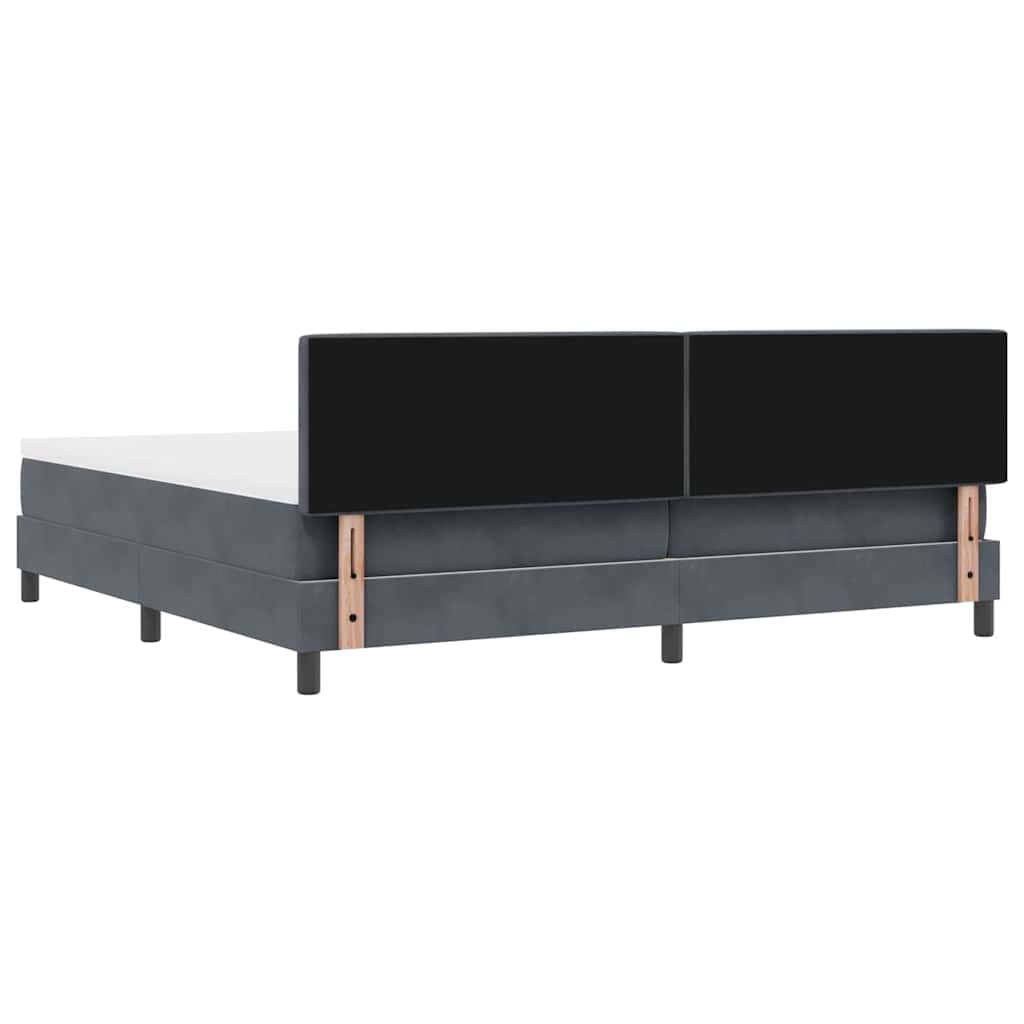 Boxspringbett mit Kopfteil Dunkelgrau 200 x 200 cm Samt