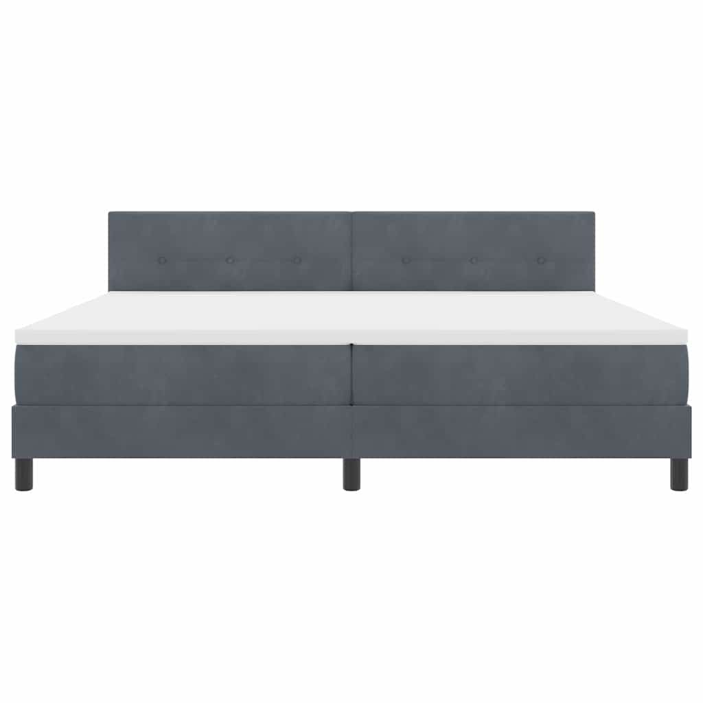 Boxspringbett mit Kopfteil Dunkelgrau 200 x 200 cm Samt