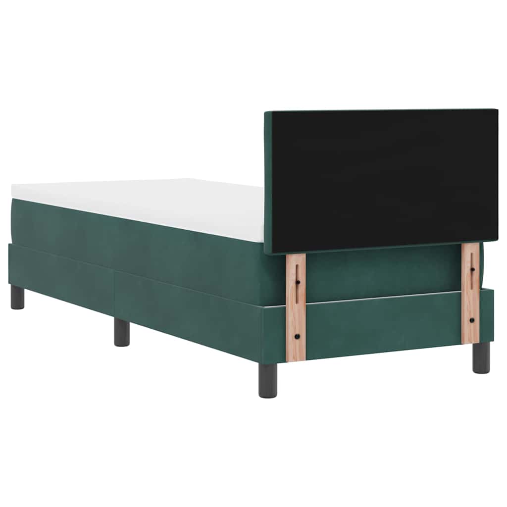 Boxspringbett mit Kopfteil Dunkelgrün 80 x 200 cm Samt