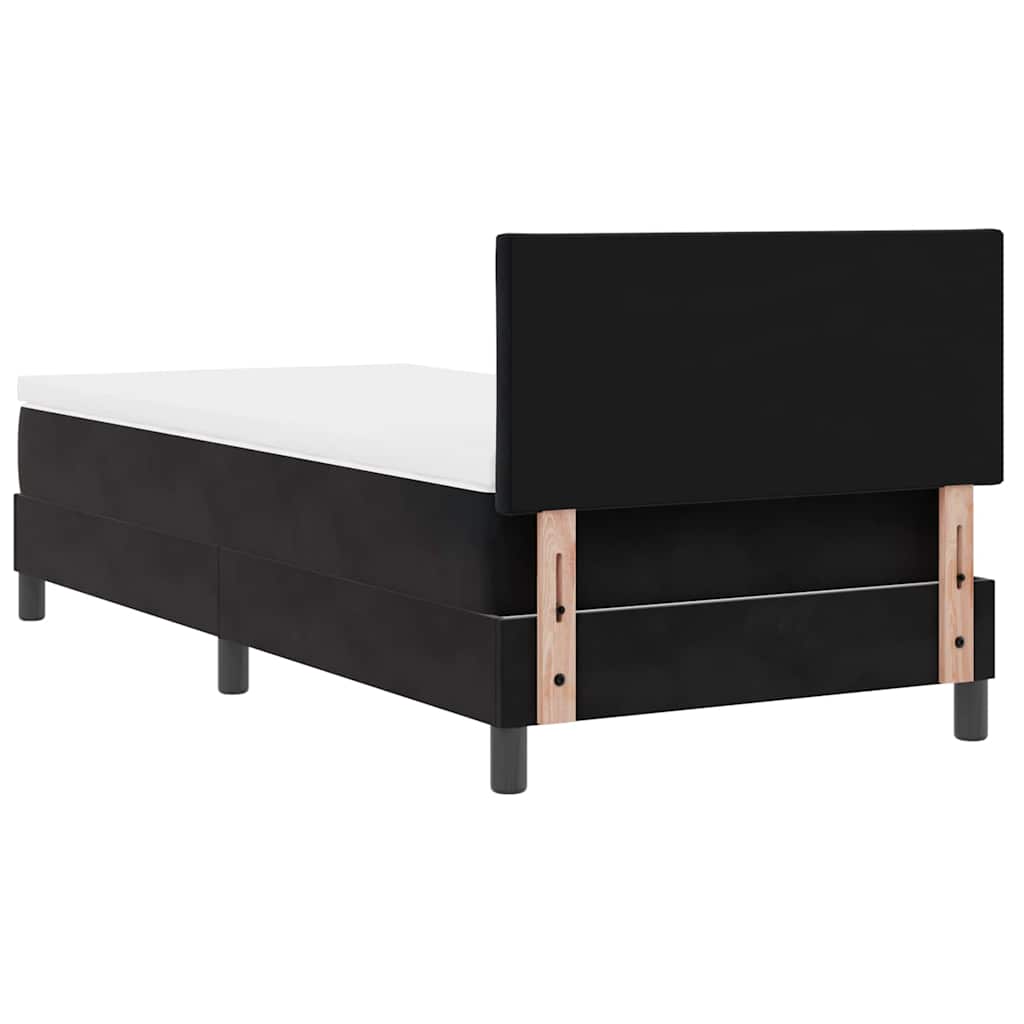 LED Boxspringbett mit Kopfteil Schwarz 90 x 190 cm Samt