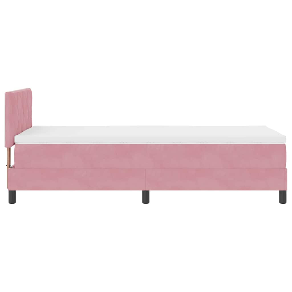 Boxspringbett mit Kopfteil Rosa 100 x 200 cm Samt