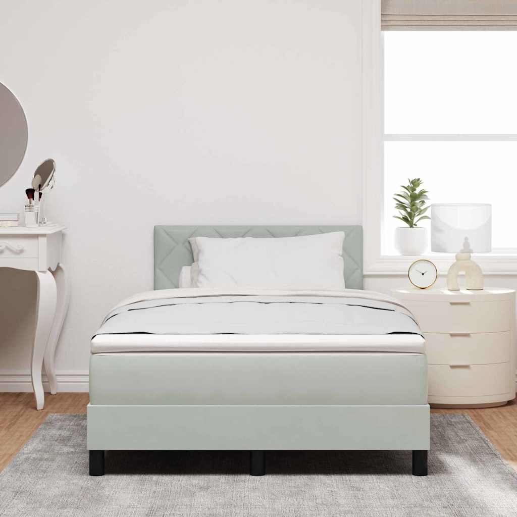 Boxspringbett mit Kopfteil Hellgrau 120 x 190 cm Samt