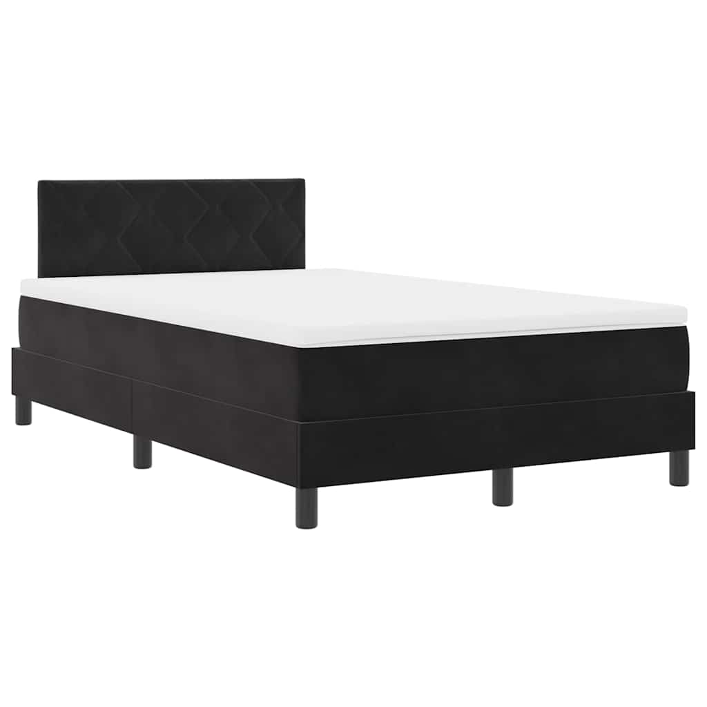 Boxspringbett mit Kopfteil Schwarz 120 x 190 cm Samt