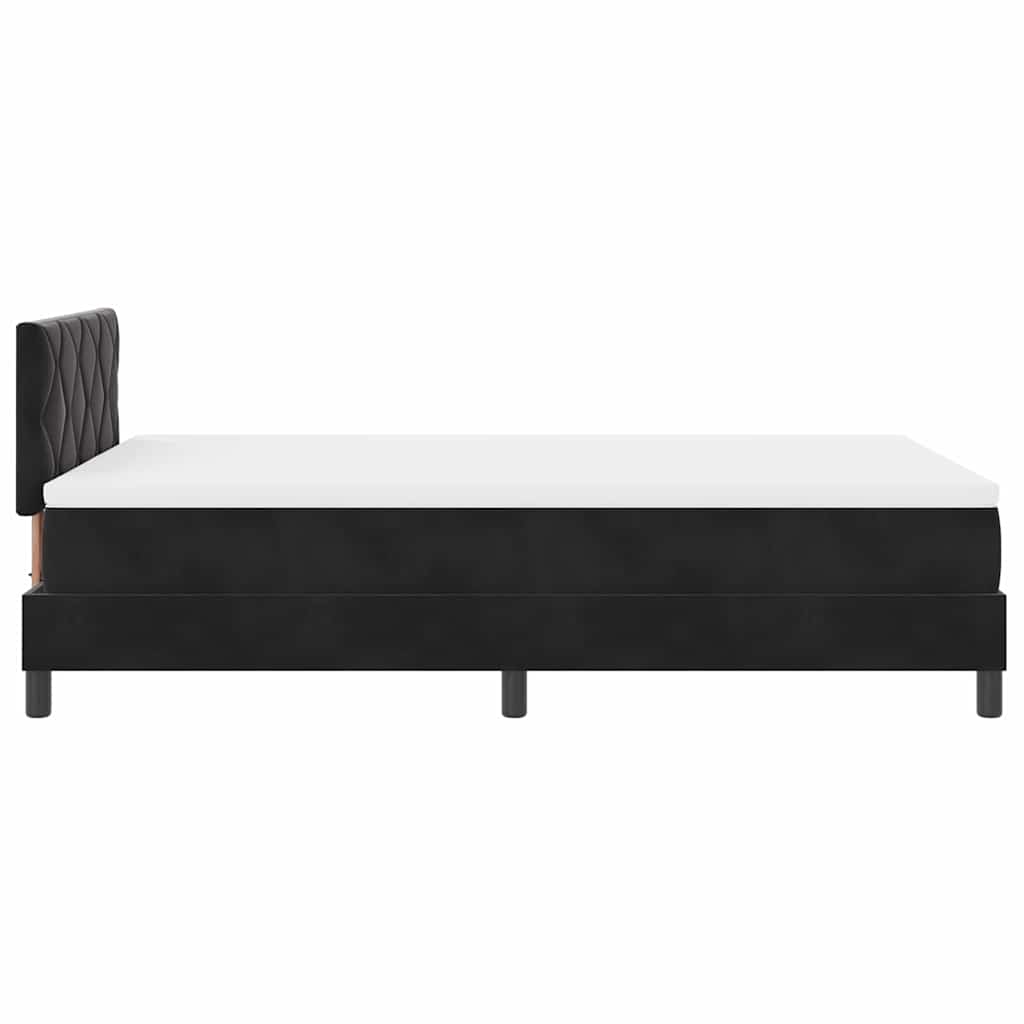 Boxspringbett mit Kopfteil Schwarz 120 x 190 cm Samt