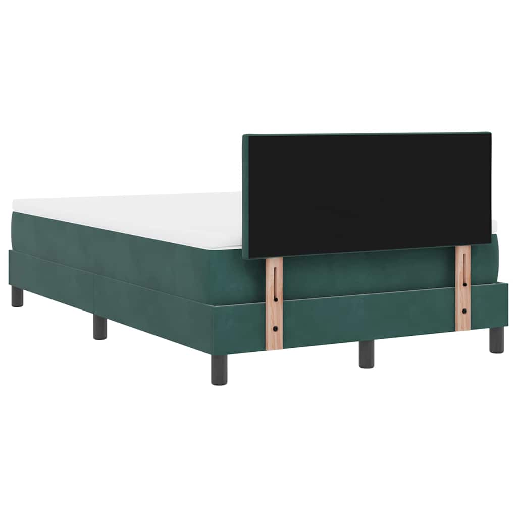 Boxspringbett mit Kopfteil Dunkelgrün 120 x 190 cm Samt