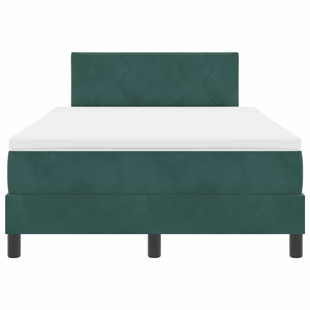 Boxspringbett mit Kopfteil Dunkelgrün 120 x 190 cm Samt