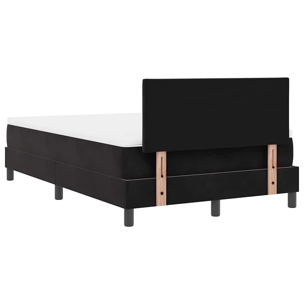 Boxspringbett mit Kopfteil Schwarz 120 x 200 cm Samt