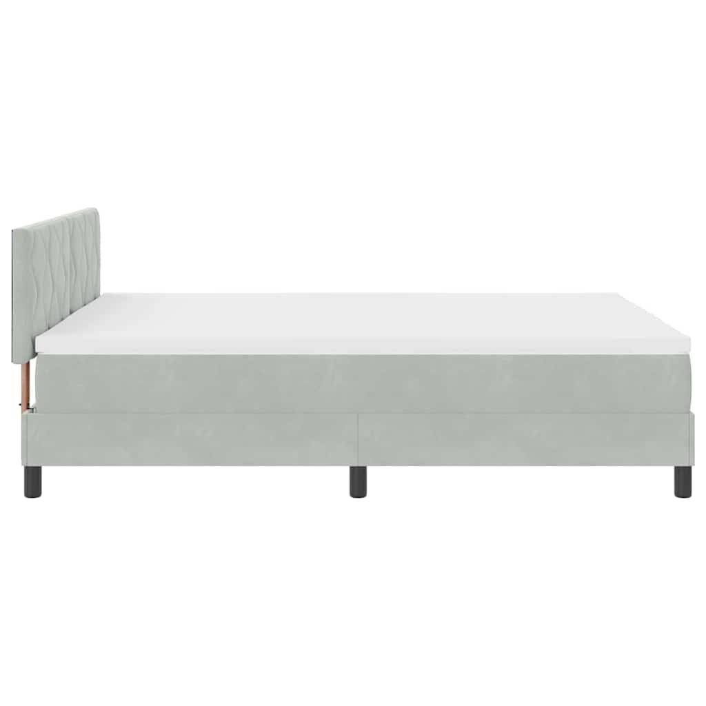 Boxspringbett mit Kopfteil Hellgrau 140 x 200 cm Samt