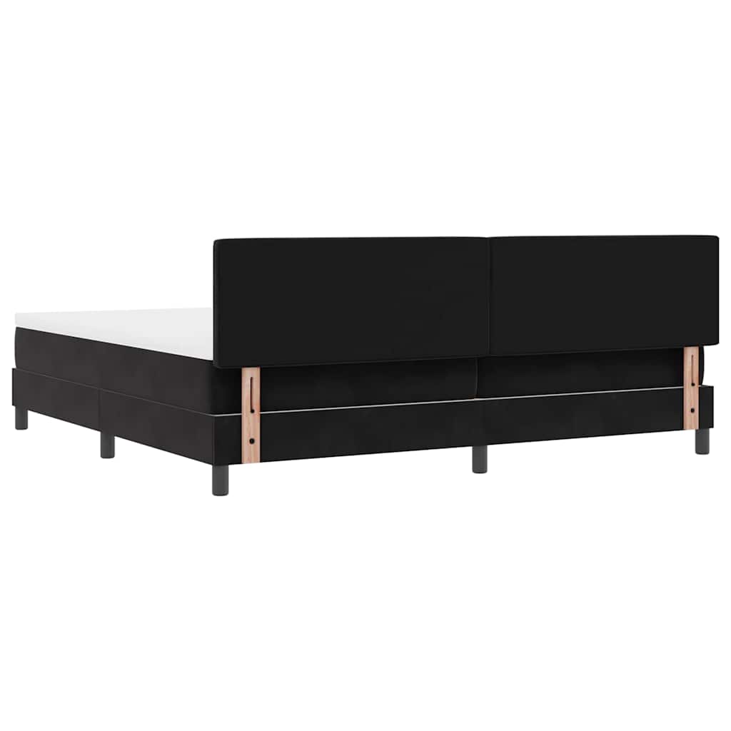 Boxspringbett mit Kopfteil Schwarz 200 x 200 cm Samt