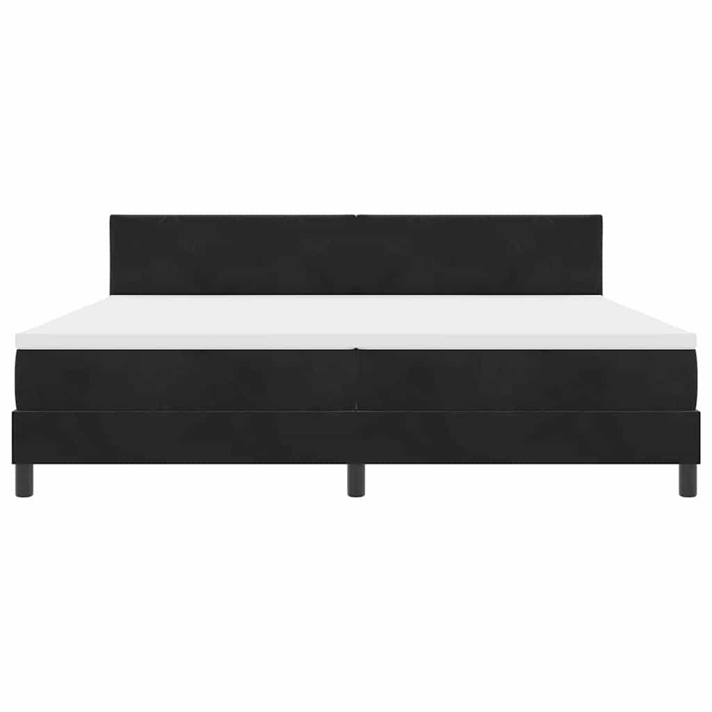 Boxspringbett mit Kopfteil Schwarz 200 x 200 cm Samt