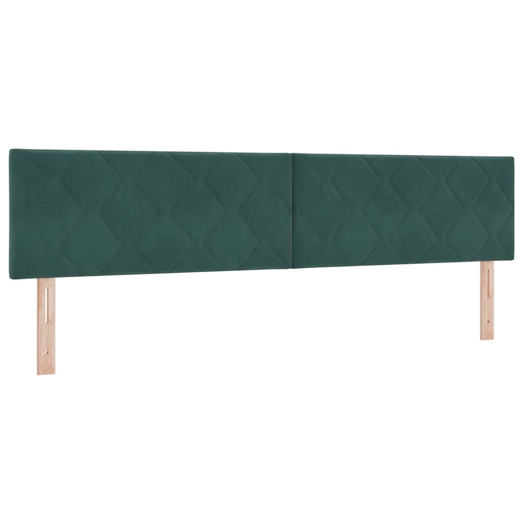 LED Boxspringbett mit Kopfteil Dunkelgrün 200 x 200 cm Samt
