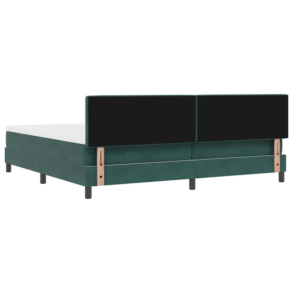 LED Boxspringbett mit Kopfteil Dunkelgrün 200 x 200 cm Samt