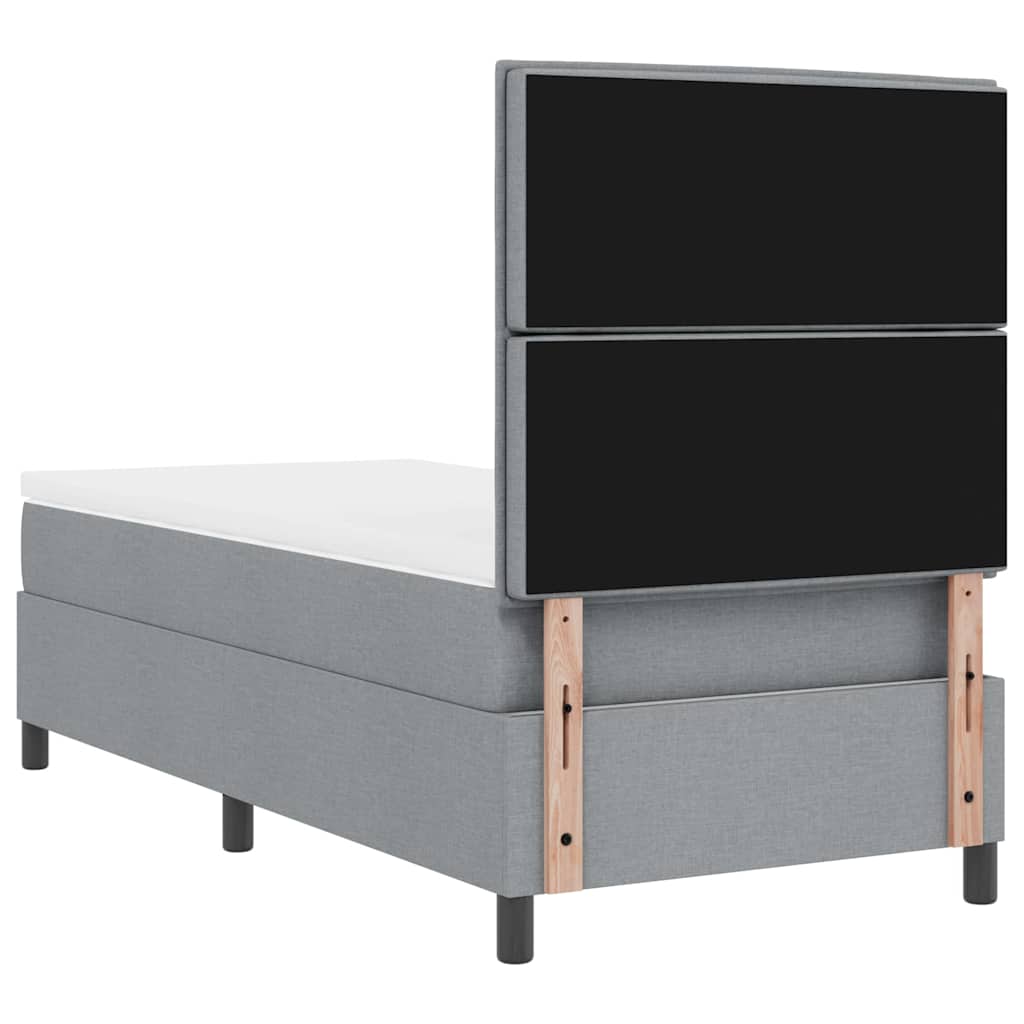 Boxspringbett mit Matratze mit LED Hellgrau 80 x 200 cm Stoff