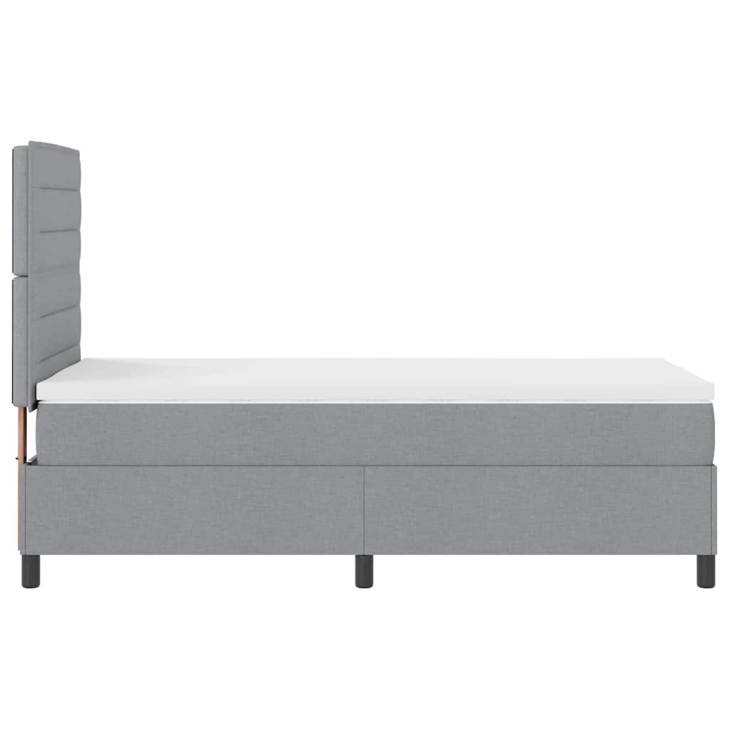 Boxspringbett mit Matratze mit LED Hellgrau 80 x 200 cm Stoff