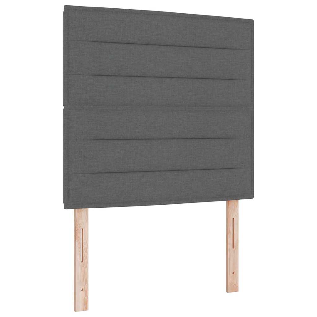 Boxspringbett mit Matratze mit LED Dunkelgrau 80 x 200 cm Stoff
