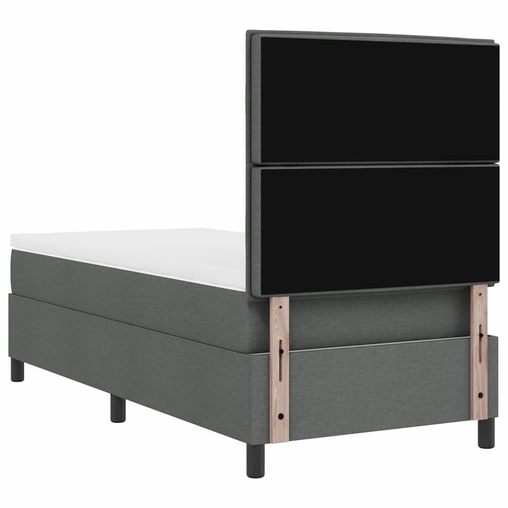 Boxspringbett mit Matratze mit LED Dunkelgrau 80 x 200 cm Stoff