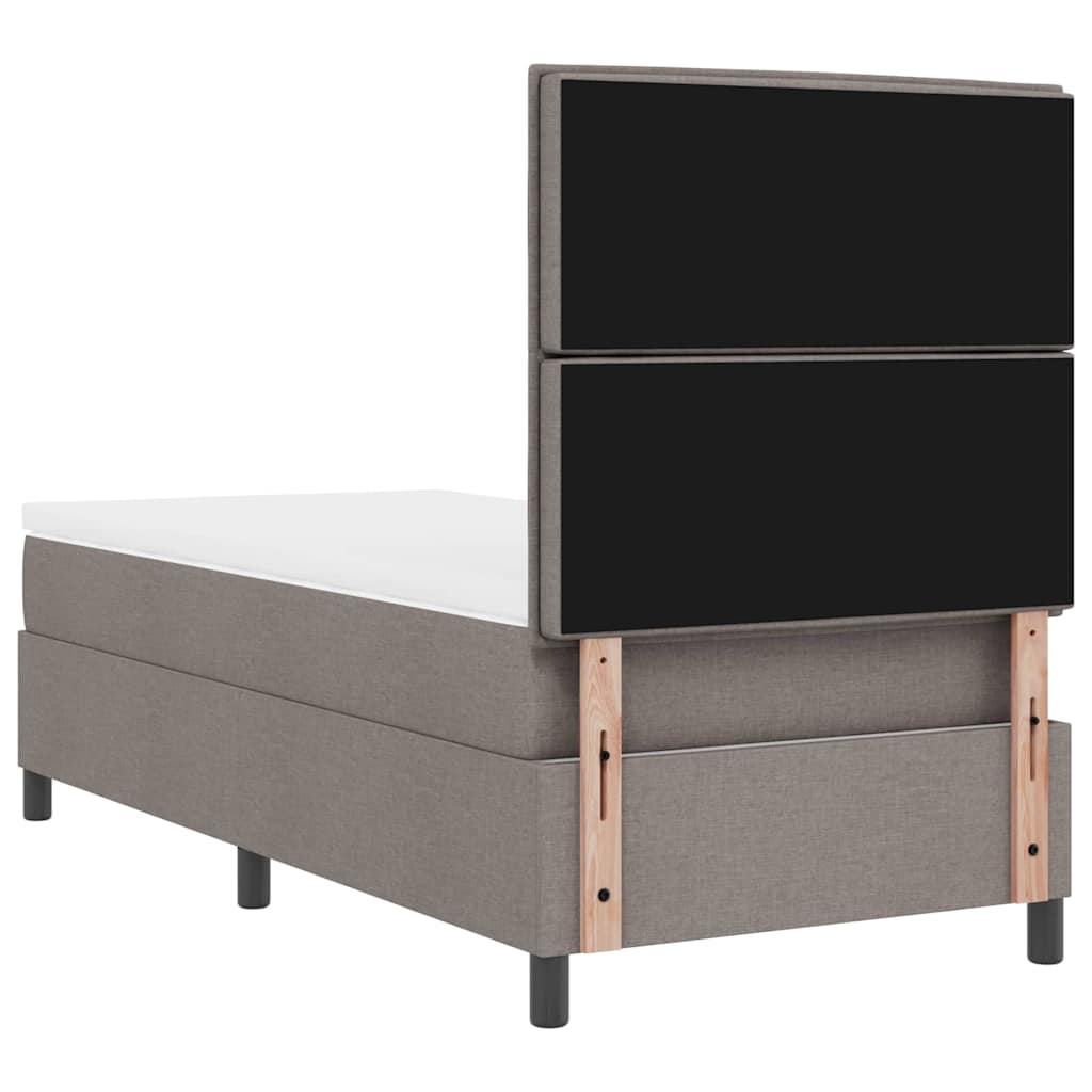 Boxspringbett mit LED-Lichtleisten Taupe 90 x 200 cm Stoff