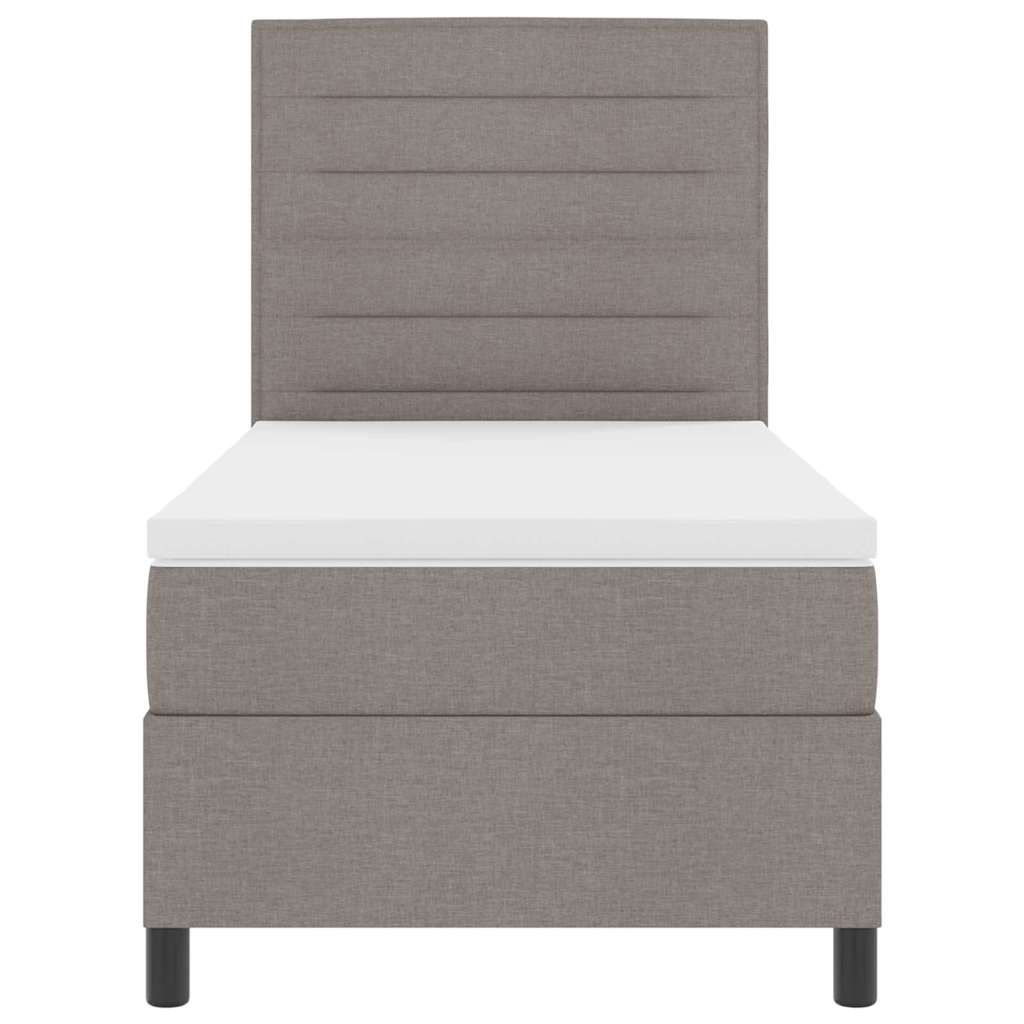 Boxspringbett mit LED-Lichtleisten Taupe 90 x 200 cm Stoff