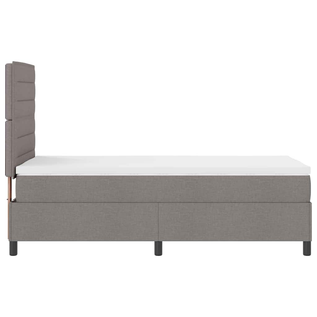 Boxspringbett mit LED-Lichtleisten Taupe 90 x 200 cm Stoff