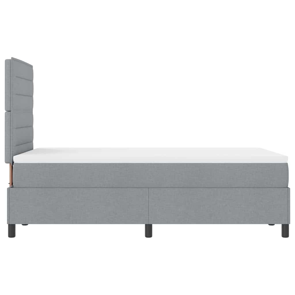 Boxspringbett mit Matratze mit LED Hellgrau 120 x 190 cm Stoff