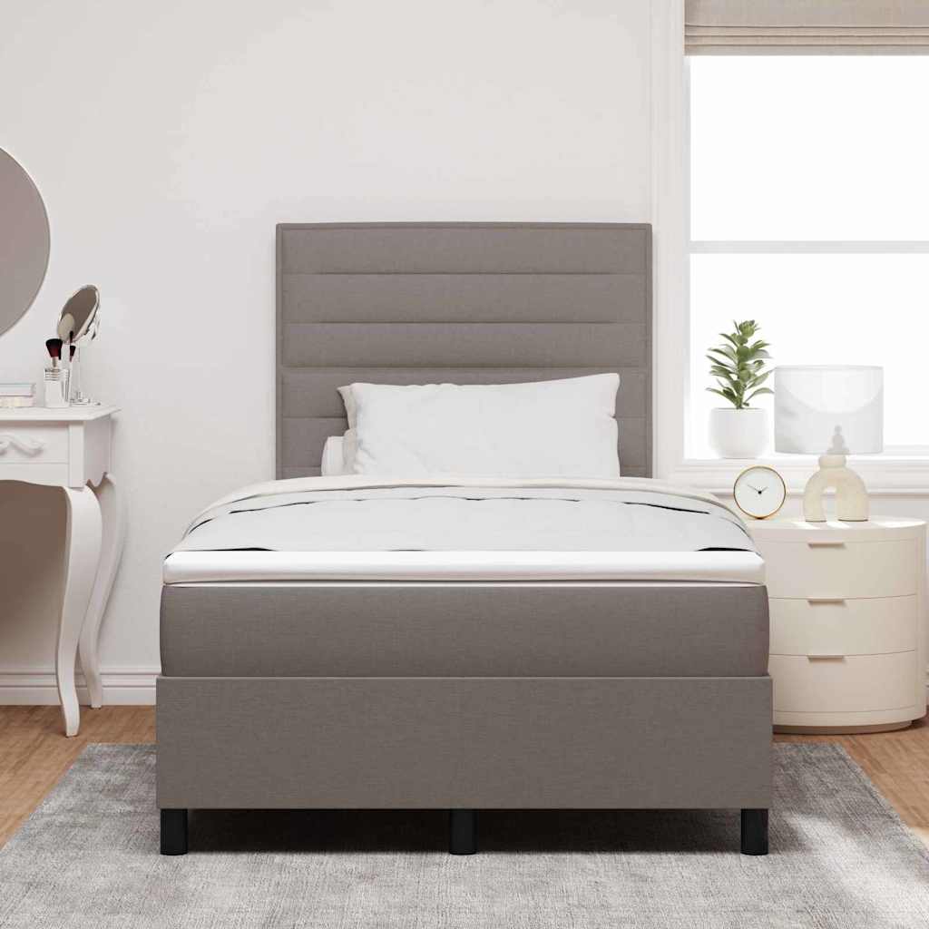 Boxspringbett mit Matratze Taupe 120 x 190 cm Stoff