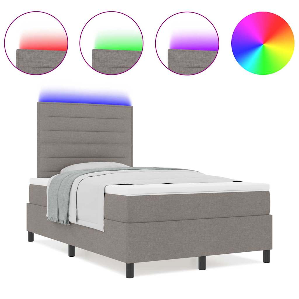 Boxspringbett mit Matratze Taupe 120 x 190 cm Stoff