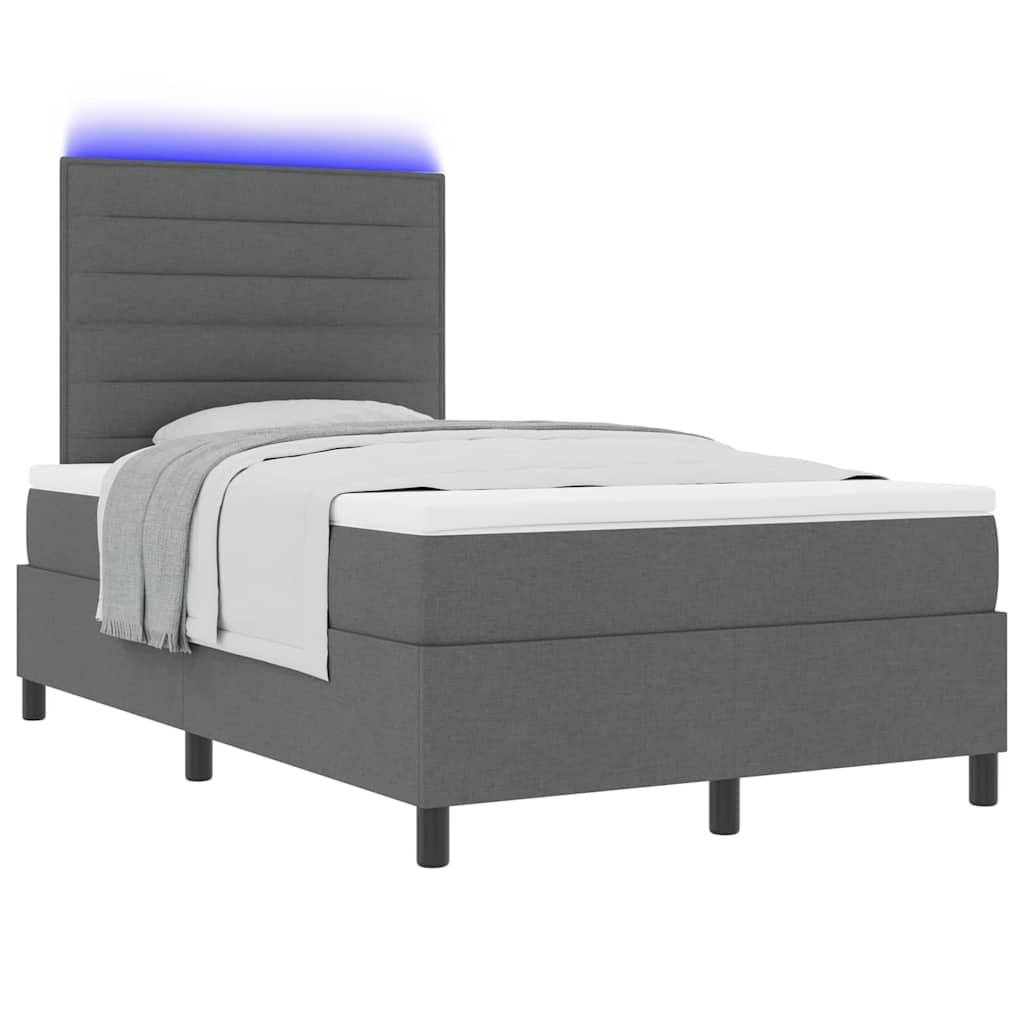 Boxspringbett mit Matratze Dunkelgrau 120 x 200 cm Stoff