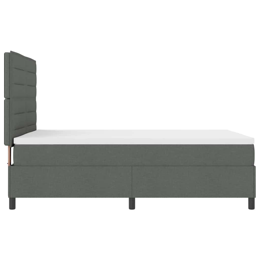 Boxspringbett mit Matratze Dunkelgrau 140 x 190 cm Stoff