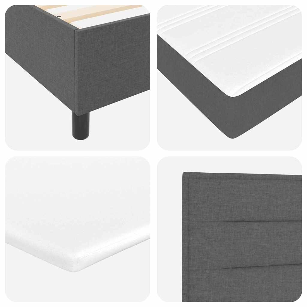 Boxspringbett mit Matratze Dunkelgrau 140 x 200 cm Stoff