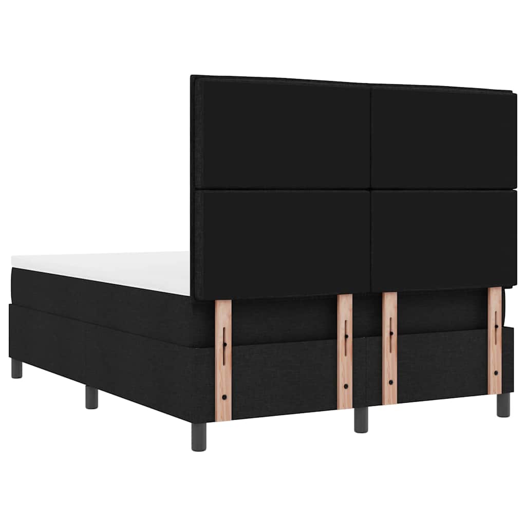 Boxspringbett mit Matratze mit LED Schwarz 140 x 200 cm Stoff