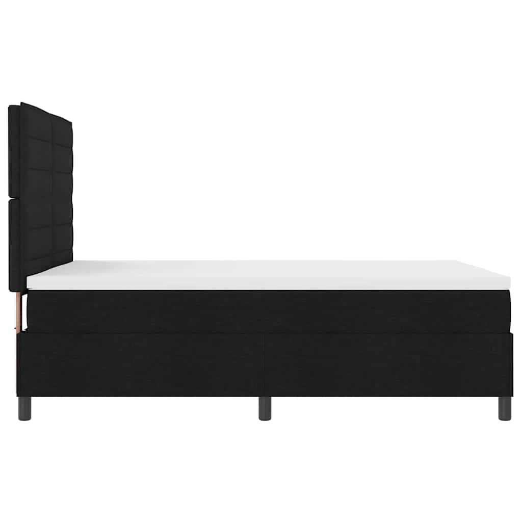 Boxspringbett mit Matratze mit LED Schwarz 140 x 200 cm Stoff