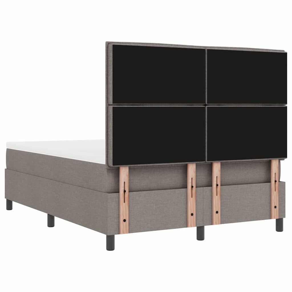 Boxspringbett mit LED-Lichtleisten Taupe 160 x 200 cm Stoff