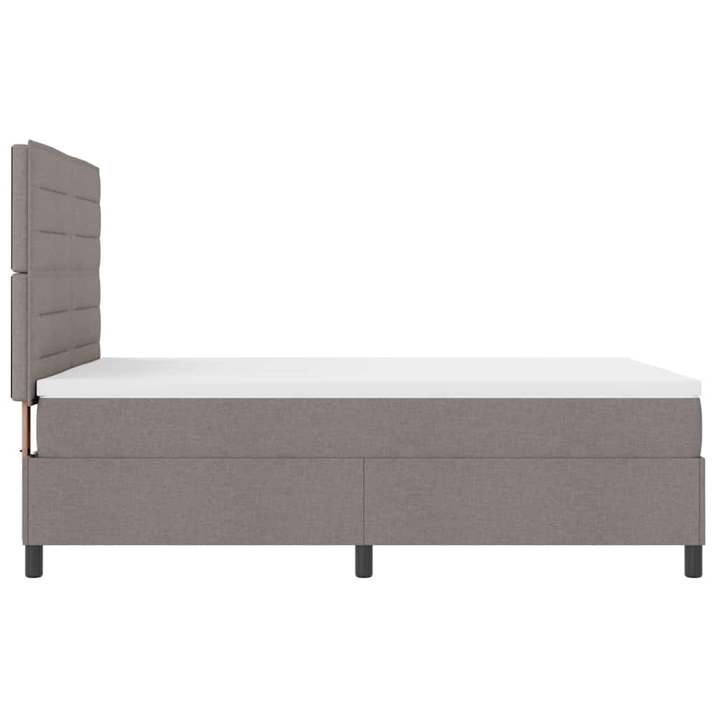 Boxspringbett mit LED-Lichtleisten Taupe 160 x 200 cm Stoff