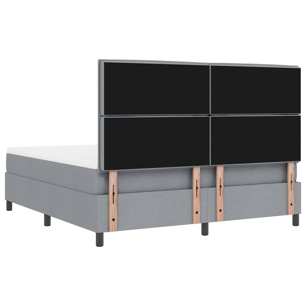 Boxspringbett mit Matratze mit LED Hellgrau 180 x 200 cm Stoff