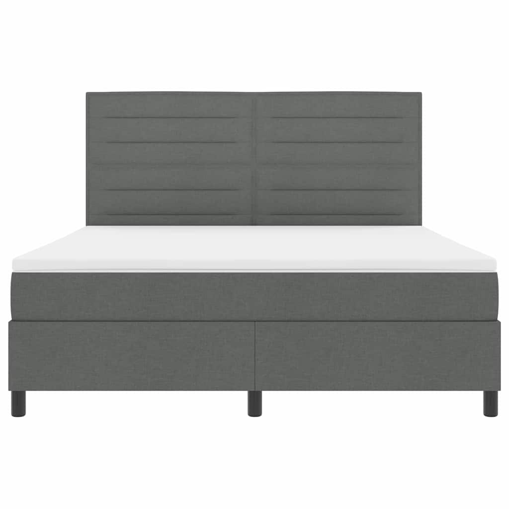 Boxspringbett mit Matratze Dunkelgrau 180 x 200 cm Stoff