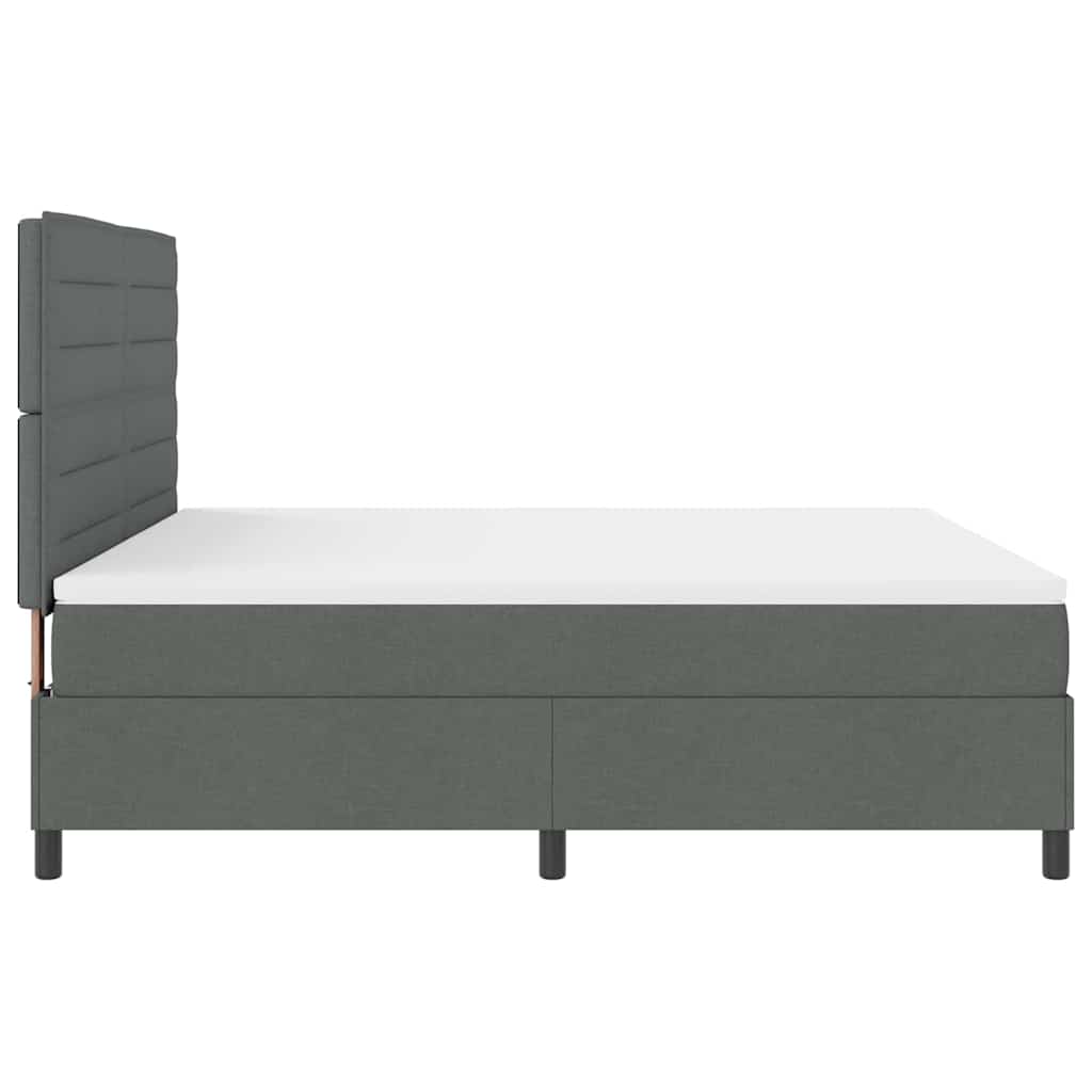 Boxspringbett mit Matratze Dunkelgrau 180 x 200 cm Stoff