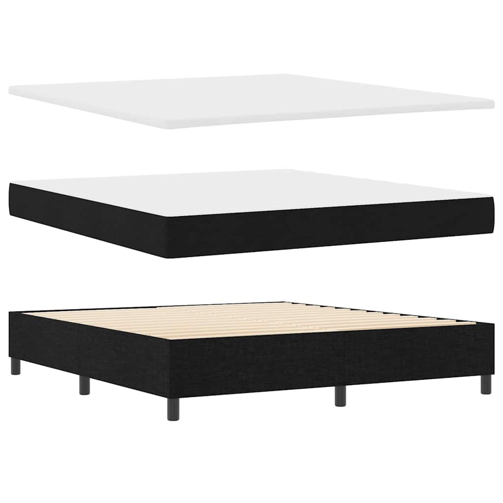 Boxspringbett mit Matratze mit LED Schwarz 180 x 200 cm Stoff