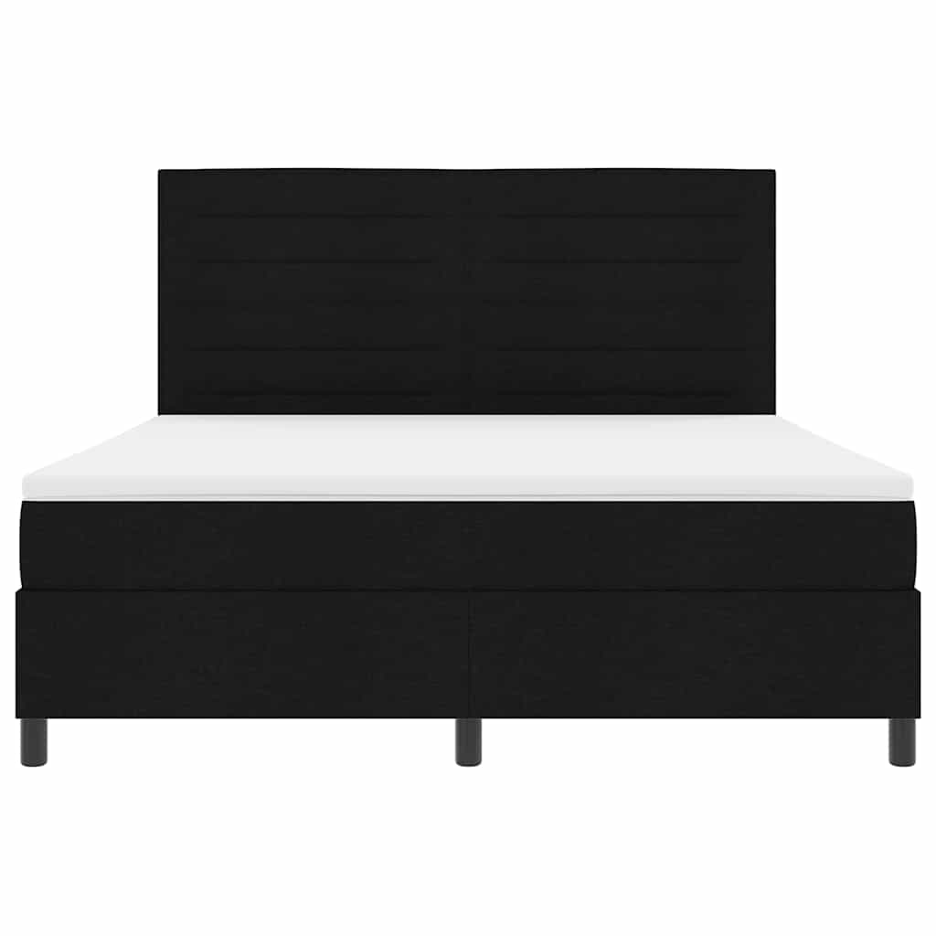 Boxspringbett mit Matratze mit LED Schwarz 180 x 200 cm Stoff