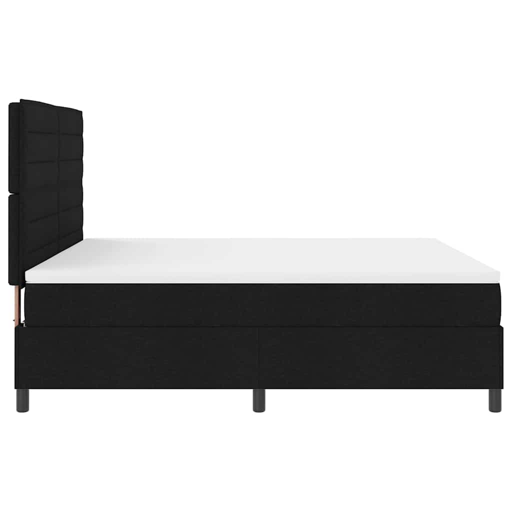 Boxspringbett mit Matratze mit LED Schwarz 180 x 200 cm Stoff