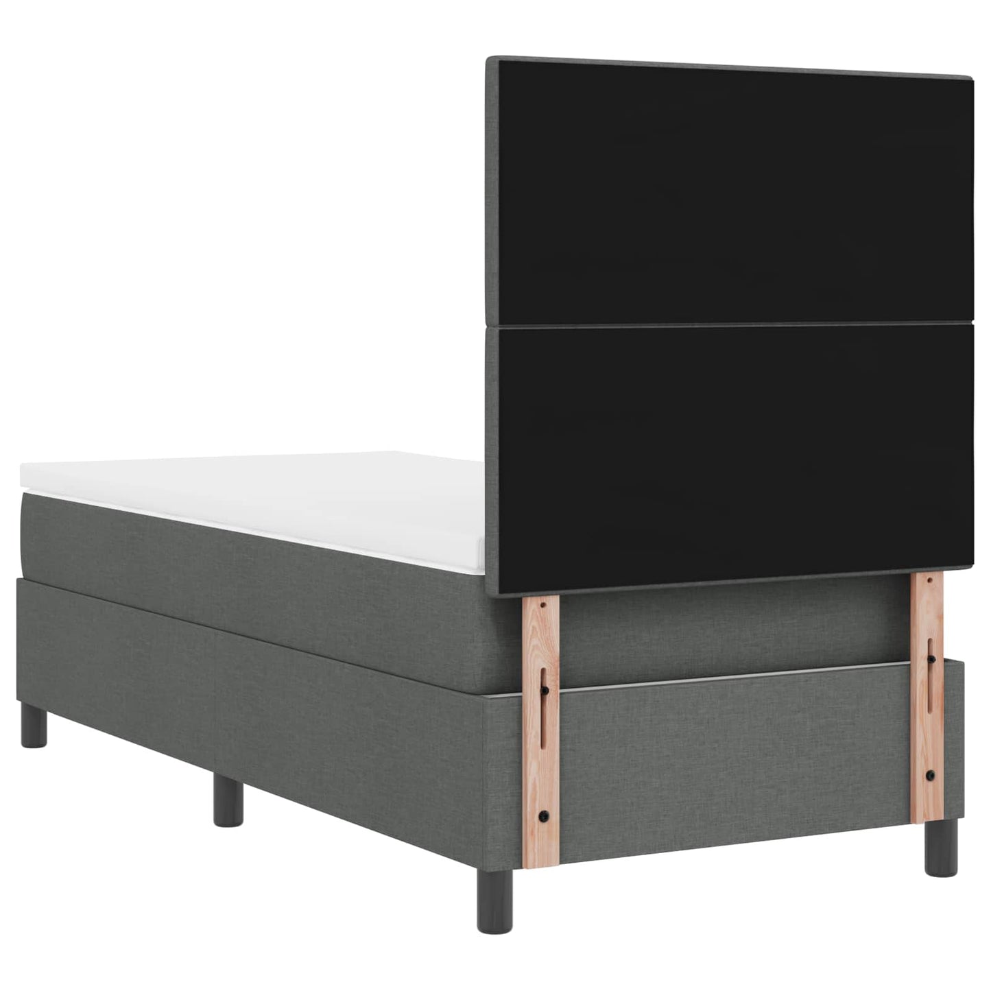 Boxspringbett mit LED-Lichtleisten Dunkelgrau 80 x 200 cm Stoff