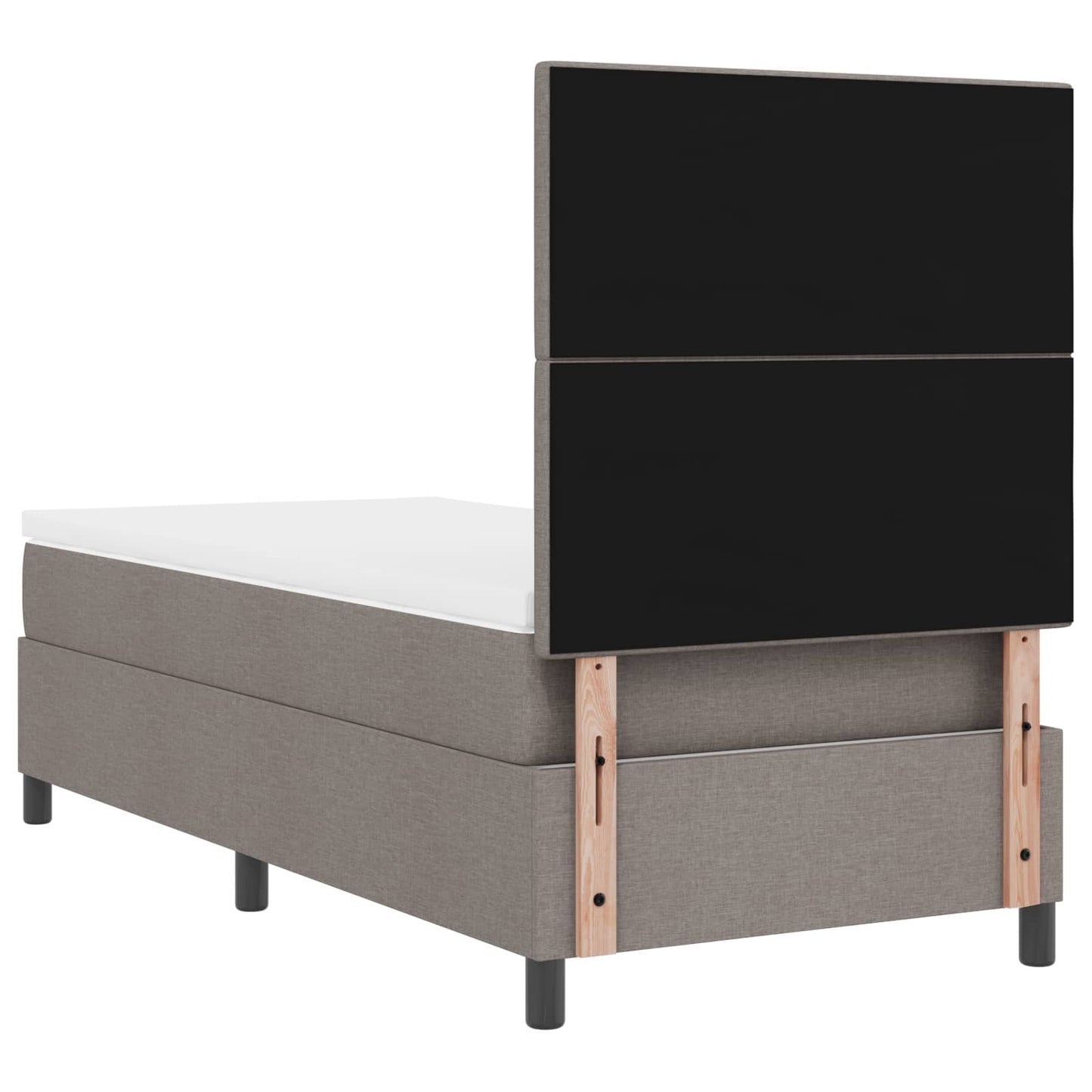 Boxspringbett mit LED-Lichtleisten Taupe 80 x 200 cm Stoff
