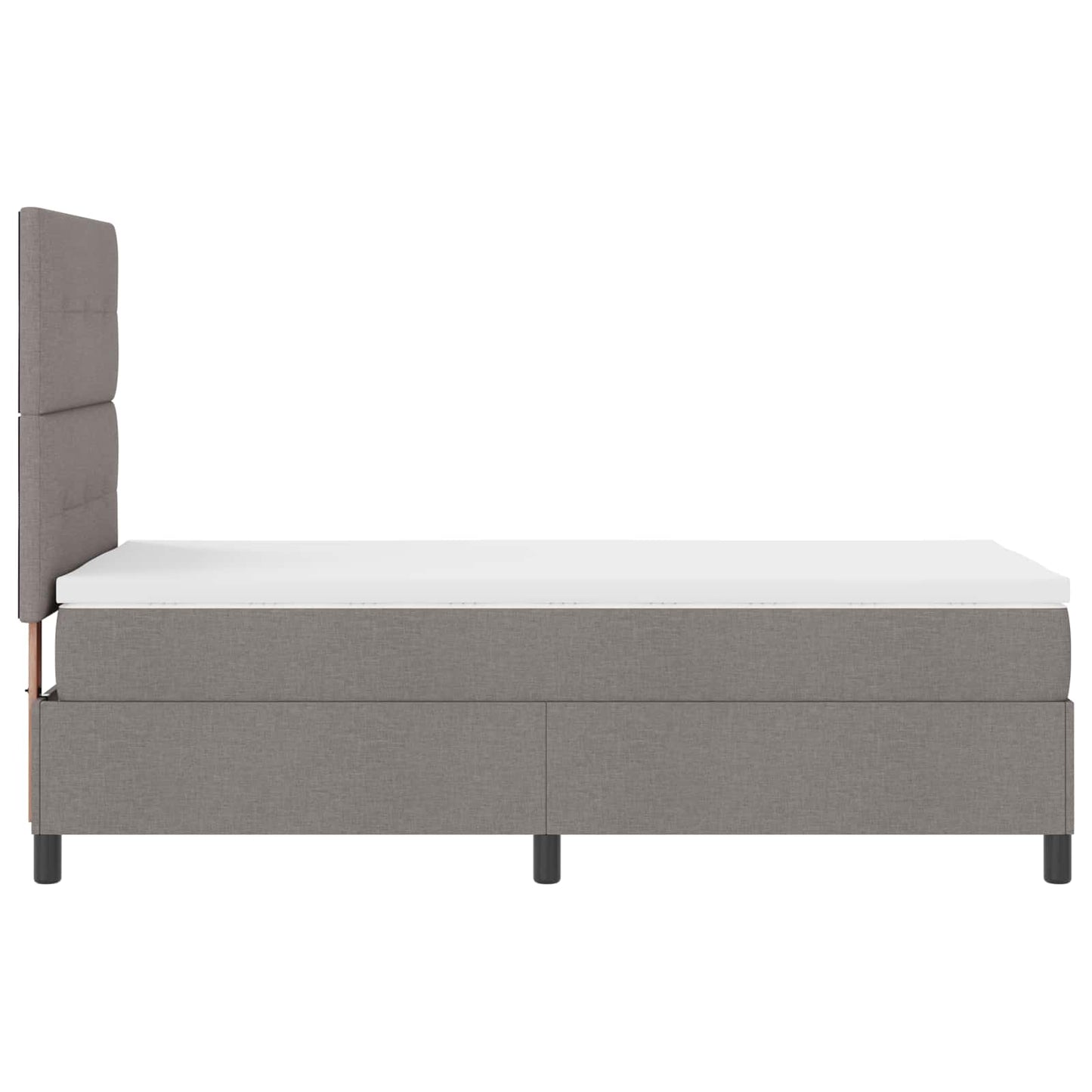 Boxspringbett mit LED-Lichtleisten Taupe 80 x 200 cm Stoff