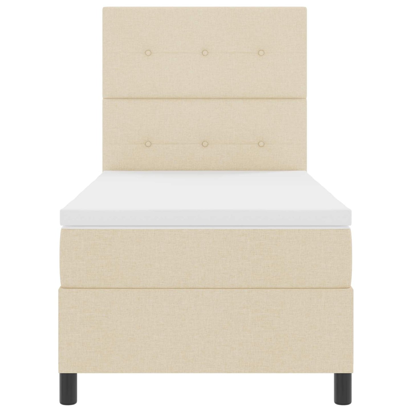 Boxspringbett mit LED-Lichtleisten Creme 80 x 200 cm Stoff